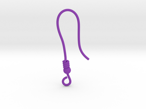 Earring hook v1 in Purple Processed Versatile Plastic