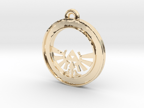 Tri-force Circle-pendant in 14K Yellow Gold