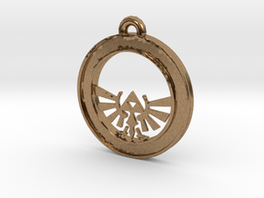 Tri-force Circle-pendant in Natural Brass