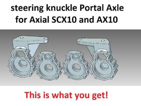 Portal Axle - Axial AX10, SCX10, steering knuckle  in White Natural Versatile Plastic
