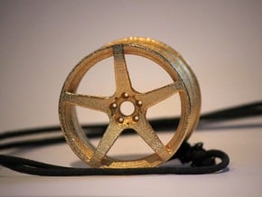 Scaled 1:12 5 Spoke Performance Wheel in Polished Gold Steel
