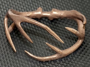 Antler Bracelet Medium/Small (75mm)  in Polished Bronzed Silver Steel