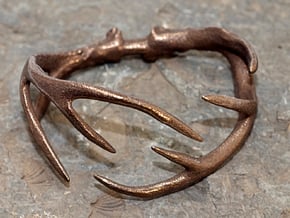 Antler Bracelet - Child size (65mm) in Polished Bronzed Silver Steel