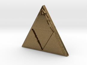 Zelda Triforce Logo Necklace in Natural Bronze