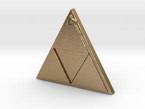 Zelda Triforce Logo Necklace in Polished Gold Steel