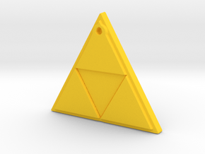 Zelda Triforce Logo Necklace in Yellow Processed Versatile Plastic
