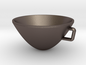 Parabolic Cup in Polished Bronzed Silver Steel