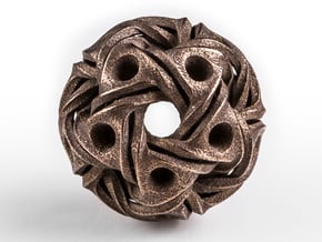 Aztec Ball Pendant 28mm in Polished Bronze Steel