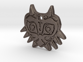Zelda Majoras Mask Necklace in Polished Bronzed Silver Steel