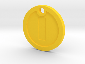 Super Mario Gold Coin Replica Necklace in Yellow Processed Versatile Plastic
