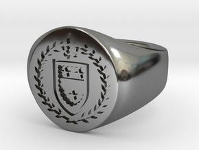 StCyr Crest Ring - Circular - Size 9 in Fine Detail Polished Silver