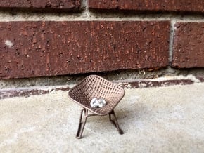 Diamond Wire Mesh Chair (1:24 Scale) in Polished Bronzed Silver Steel