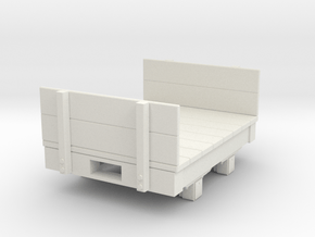 Gn15 small 4ft Flat wagon with ends  in White Natural Versatile Plastic