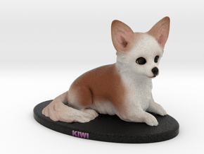 Custom Dog Figurine - Kiwi in Full Color Sandstone