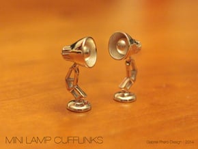 Mini Lamp Cufflink (order 2 for set) in Polished Silver