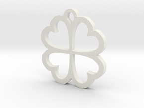 4 Leaf Clover Hearts Lucky St. Patricks Day Earing in White Natural Versatile Plastic