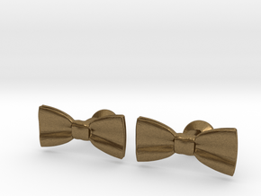 Bow Tie Cufflinks in Natural Bronze