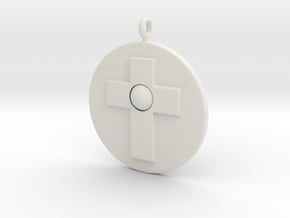 Cross pendant in White Natural Versatile Plastic