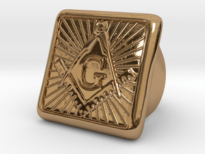 Freemason Ring - Size US 9 in Polished Brass
