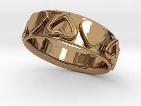 Heart Wrapped Ring - Size US 7 in Polished Brass