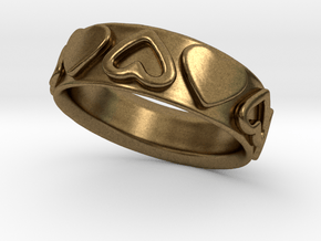 Heart Wrapped Ring - Size US 7 in Natural Bronze