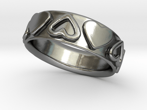 Heart Wrapped Ring - Size US 7 in Polished Silver