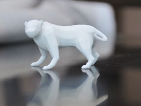 Low Poly Panther [4,5cm Tall] in White Natural Versatile Plastic