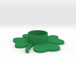Clover tealight holder in Green Processed Versatile Plastic