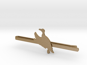 Duck 2 Tie Clip  in Polished Gold Steel