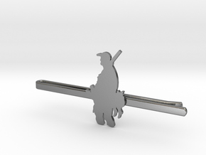 Duck Hunter Tie Clip  in Polished Silver