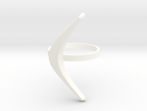 boomerang ring in White Processed Versatile Plastic