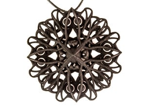 Mandala Pendant  in Black Natural Versatile Plastic