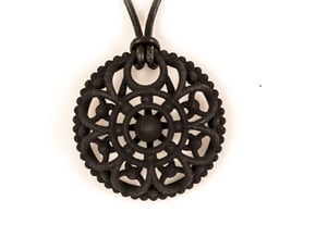 Mandala Pendant 3 in Black Natural Versatile Plastic
