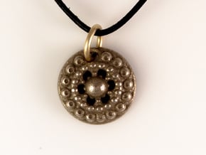 Mandala Pendant 4 in Polished Bronzed Silver Steel