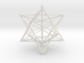 Small Stellated Dodecahedron in White Natural Versatile Plastic