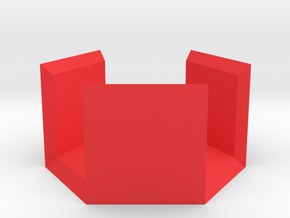 Half Hexbox (simple) in Red Processed Versatile Plastic