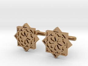 Alhambra Nazari Arab Cufflinks in Polished Brass