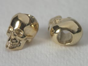 Skull Bead - Doubled in Polished Brass