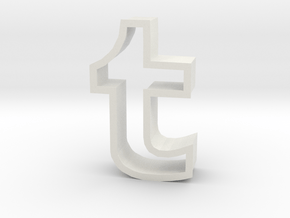 large Tumblr logo cookie cutter in White Natural Versatile Plastic