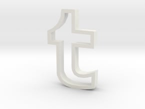 Tumblr logo cookie cutter in White Natural Versatile Plastic