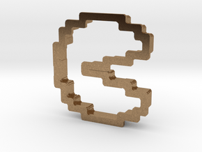 pixely pizza guy cookie cutter in Natural Brass