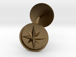 Compass cufflinks in Natural Bronze