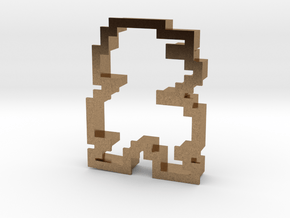 pixely plumber man cookie cutter in Natural Brass