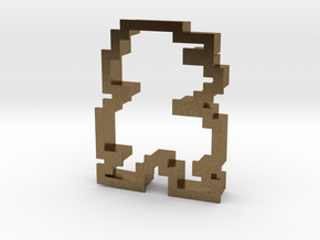 pixely plumber man cookie cutter in Natural Bronze