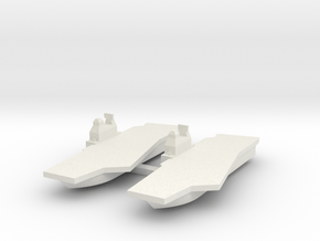 Generic Angled Deck Aircraft Carrier X 2 in White Natural Versatile Plastic