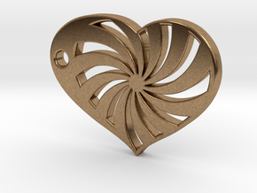 Spiral Heart in Natural Brass