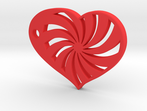 Spiral Heart in Red Processed Versatile Plastic