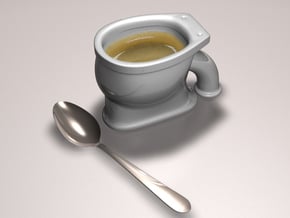 Espresso cup toilet in White Natural Versatile Plastic