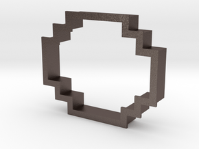 pixely cookie cutter in Polished Bronzed Silver Steel