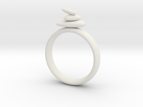 Balance Ring size 8 in White Natural Versatile Plastic